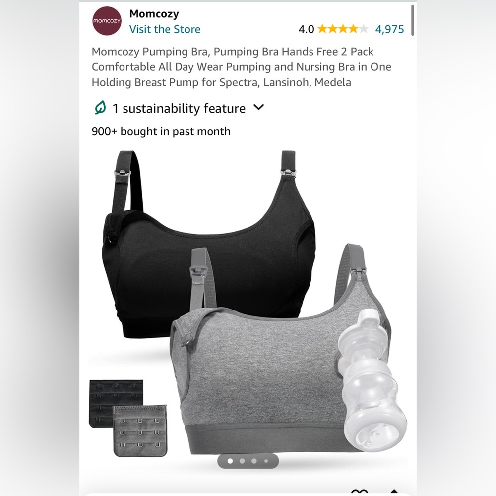 Momcozy set of 2 Pumping and Nursing Bras